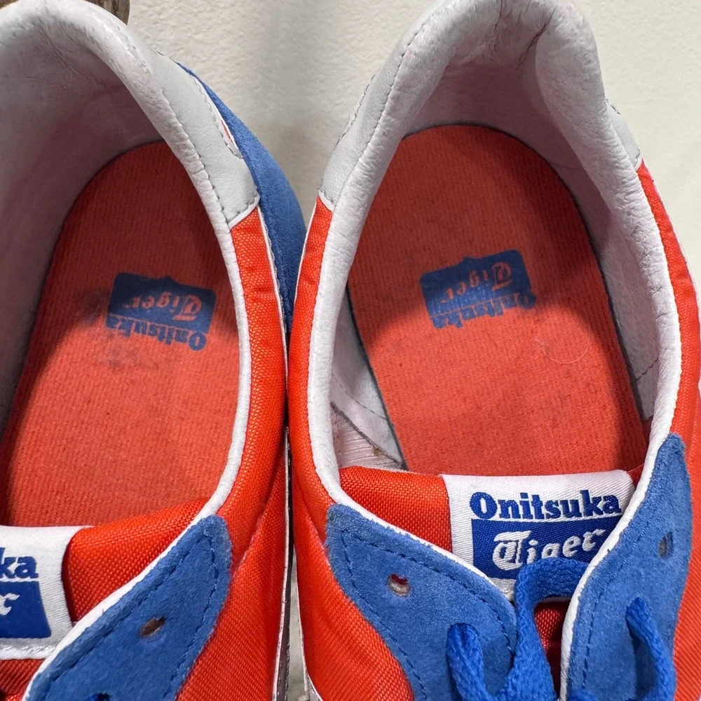 Onitsuka Tiger Serrano Blue Orange Men 10 D109L Low Top Sneakers Retro Running
